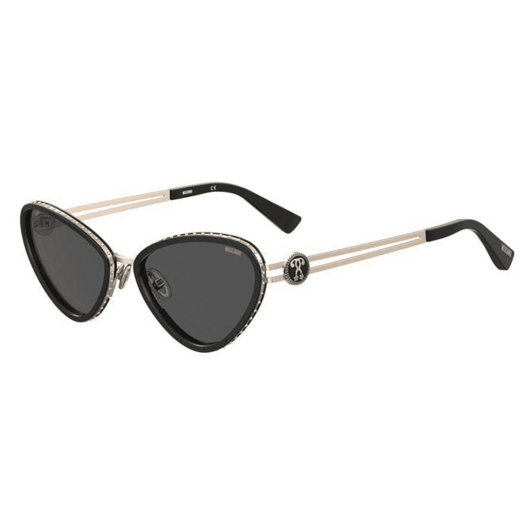 Moschino Mos063/s 807/IR BLACK Occhiali Da Sole Unisex In Policarbonato – Lente 53 Mm, Con Custodia Inclusa