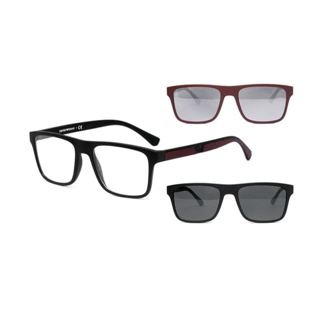 Emporio Armani Sunglasses Men's EA4115 5042/1W Black w/ Two Clip-ons  52-18-145 | JoyLot.com