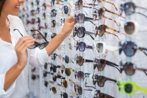 a rack of sunglasses in harmattan