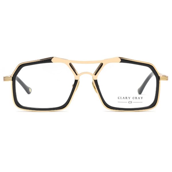 Clary Gray Cuzconer 24KT Gold Plated Eyeglasses (Black/Gold) - Image 2