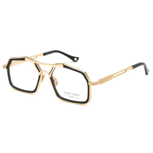 Clary Gray Cuzconer 24KT Gold Plated Eyeglasses (Black/Gold)