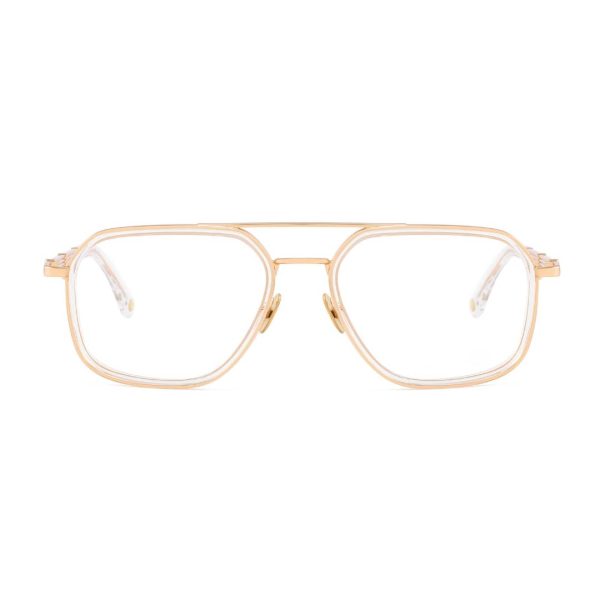 Clary Gray Dallasite 24k Gold Plated Eyeglasses (Gold/Transparent) - Image 2